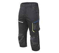 Högert Technik - Reetz - Pantalones Protectores elásticos 3/4 Negros | Tejido de Sarga | Pantalones Cortos con Bolsillos | Pantalones Cortos de Trabajo para Hombre | EN ISO 13688, Gris, XL