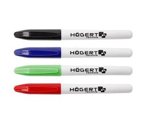 Högert Technik - Rotuladores permanentes 4 unidades -Mix - Juego de rotuladores disponibles en 4 colores - Rotulador resistente al agua para vidrio, metal, madera y demás