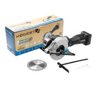HÖGERT TECHNIK Sierra Circular Manual a Batería 18V OneAccuSystem, motor sin escobillas, mini sierra circular para metal 120 mm, 4000 RPM, compacta y ligera, guía paralela, sin batería