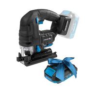 HÖGERT TECHNIK Sierra de calar pendular a batería 18V, motor sin escobillas, inalámbrica, 0-2600 RPM, carrera 26 mm, 4 niveles de oscilación, cambio de hoja sin herramientas, LED + PROMO 2,0 Ah