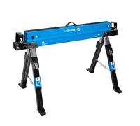 HÖGERT TECHNIK Soporte Plegable de Altura Ajustable de 61,5 a 82 cm con Capacidad de Carga de 590 kg. Cojines para Vigas de 40 a 90 mm. Superficie de Trabajo Antideslizante, Soportes Plegables y asa