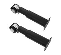 Hoement 2 Piezas Pata Telescópica Ajustable para Mueble con Rueda, Negra | Aleación de Aluminio y Acero Inoxidable, Tubo Cilíndrico con Rosca Interna, para Banco y Sofá