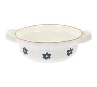 Hoement Bol de Sopa de Cerámica Blanco con Asas Dobles, Superficie Lisa y Fácil de Limpiar, Diseño Redondo Adecuado para Servir Cocina y Comedor