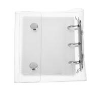 Hoement Carpeta Material Pvc y Acero Inoxidable Mini Transparente de 3 Anillas Redondas con Doble Botón a Presión y Bolsillos para Hojas Sueltas Adecuado para Uso DIY