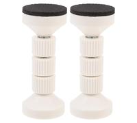 Hoement Estabilizador de Cabecera de Cama Ajustable Antichoque, Tope de Pared de Plástico Blanco para Proteger Muebles y Paredes en Espacios Reducidos, Pack de 2