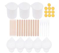 Hoement Juego de Vaso Medidor de Silicona Diseño Portátil y Boquilla Angular para Epoxi Herramienta Adecuada para Manualidades y Mezcla de Pigmentos