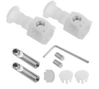 Hoement Kit de Tornillos para Asiento de Inodoro Blanco Fijación Segura y Fácil Instalación, Incluye Llave Corta para Baño Público y Uso Doméstico