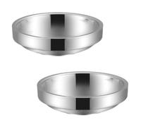 Hoement Platos Redondos Set de 2 Piezas de Acero Inoxidable Diseño Simple y Elegante para Condimentos y Salsas para Cocina y Fiesta