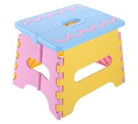 Hoement Taburete Plegable de Plástico 18cm, Portátil y Alto, Asa | Ahorra Espacio, Uso Multiestancia, para Cocina y Guardería, Acceso Infantil al Lavabo