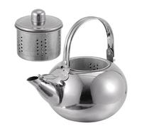 Hoement Tetera de Acero Inoxidable con Colador, Apta para Estufa de Gas y Eléctrica, Diseño Elegante y Capacidad Grande para Uso Doméstico y Salón de Té