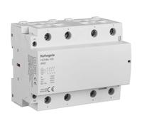Hofwgele HCH8s-100 Contactor Automático de Corriente Alterna, 4 Polos con 4 Contactos NA 100A, Tensión Bobina 220/230V para Carril DIN 35mm
