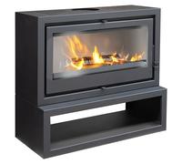Hogar de leña Iskra (L x An x Al: 40 x 65 x 110 cm, 11 kW, 260 m³, Antracita)
