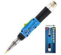 Högert Soldador de gas HT2C401 3 en 1 220 W piezoeléctrico 400/550/1300°C butano-propano azul/negro