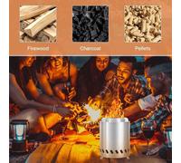 Hoguera portátil con parrilla y bolsa de transporte, ideal para camping y jardín