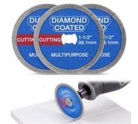 Hohean Paquete de 3 ruedas de corte de diamante, 38,1 mm de diámetro | Diseñado para cortar hormigón, cerámica, mármol, azulejos y ladrillos, compatible con mandriles estilo Dremel EZ402