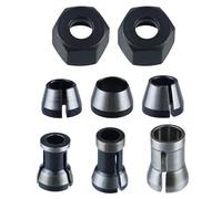 Hohitenz 6 piezas pinzas de sujeción para fresadora - Compatible con fresadoras Makita, accesorios 6 mm 6,35 mm 8 mm con 2 tuercas - Pinzas de precisión para grabado y carpintería