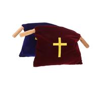 Hohopeti 2 Piezas Unidades Bolsa de Ofrendas de Iglesia con Asas de Madera Bolsa de Colección de Terciopelo para Bautizos Comunión Suministros Religiosos