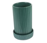 Hohopeti Portacucharas de Escritorio de Cerámica Verde, Escurre Cubiertos de Cocina Drenaje, para Encimera, Estable y Elegante