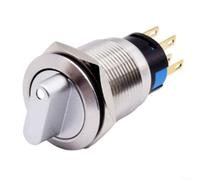 HOHOVYVY Interruptor de pulsador rotativo de 19 mm, 2 posiciones, 3-6 V, IP66 IK09, con indicador LED para industria, máquinas CNC, equipos marinos (blanco)