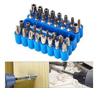 HOHXEN Juego De Puntas De Destornillador - 33 Piezas, Tornillo De Seguridad A Prueba De ManipulacióN Cabeza De Taladro Hexagonal Con Soporte De Taladro De ExtensióN MagnéTica - Caja Azul