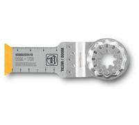 Hoja de sierra bimetálica Fein E-Cut con revestimiento de TiN, longitud 55 mm, anchura 28 mm, paquete de 50 unidades | 63502222450