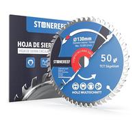 Hoja de sierra circular de 130 x 16 mm, incluye adaptador a orificio de 20 y 16 mm, compatible con amoladora angular de Bosch, Makita, etc. Hoja de sierra circular resistente a los clavos, para madera