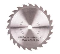 Hoja de sierra circular para madera Ø185 mm con 24 dientes | Compatible con sierras circulares | Corte limpio en madera, plástico y metal blando