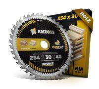 Hojas de sierra circular HM 254x30 Z40 de dientes intercambiables para madera - Polivalente. Hoja de sierra AMBOSS WERKZEUGE® de 254mm compatible con Bosch GTS 10, PTS 10, PTS 100, T.GTS 254, Parkside