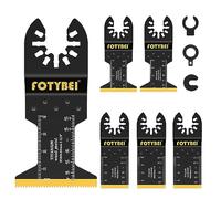 Hojas de Sierra Oscilante de Titanio, 5 Piezas Cuchillas Multiherramienta Oscilante Accesorios para Madera Plástico Metal, Compatible con Dewalt Makita Parkside Black&Decker y más