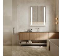 HOKO Espejo de Baño LED Rectangular 50x70cm Luz Lateral Izquierda y Derecha Temperatura de Color Regulable de Forma Continua CCT Memoria IP44 Pared Li