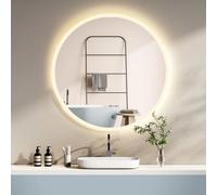 HOKO Espejo de Baño LED Redondo 80cm Anti-vaho Temperatura de Color Regulable de Forma Continua CCT Memoria IP44 Pared Freiburg