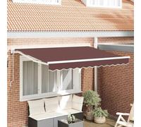 Holamys Marco de toldo marrón 350 x 200 cm, toldo de poliéster con revestimiento de poliuretano para balcón, terraza, jardín, exterior, impermeable, resistente al viento, ajustable con motor o