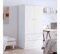 Holekex Armario ALTA blanco de madera maciza de pino 90 x 55 x 170 cm con barra para colgar, cajón y espacio de almacenamiento para dormitorio, pasillo, habitación de los niños, armario y vestidor