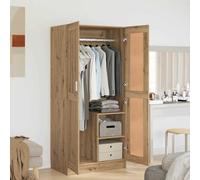 Holekex Armario artesanal de madera de roble, 82,5 x 51,5 x 180 cm, armario para dormitorio con amplio espacio de almacenamiento y puertas con bisagras, para pasillo, habitación juvenil, sistema de