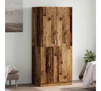 Holekex Armario con aspecto de madera envejecida de 90 x 52 x 200 cm con barra para colgar y amplio espacio de almacenamiento para dormitorio, pasillo, habitación juvenil, armario, almacenamiento