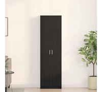Holekex Armario con estante negro efecto roble 55 x 25 x 189 cm, armario dormitorio espacio de almacenamiento con 5 estantes, 2 puertas, material de madera para pasillo y dormitorio juvenil