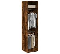 Holekex Armario de madera de roble ahumado, 50 x 50 x 200 cm, con 2 compartimentos, espacio para dormitorio, pasillo, habitación juvenil, armario, armario compacto para ordenar y guardar