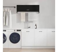Holekex Armario de madera de roble negro con cajón, espacio de almacenamiento y perchero para dormitorio, pasillo, habitación de los niños, habitación juvenil, vestíbulo, organizador, 100 x 32,5 x 35