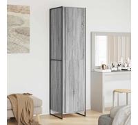 Holekex Armario para dormitorio Sonoma gris con 4 puertas, 50 x 50 x 200 cm, espacio de almacenamiento, armario con barra y estante para pasillo, habitación infantil, habitación juvenil