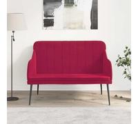 Holekex Banco de terciopelo rojo vino 110 x 76 x 80 cm con respaldo acolchado y estructura de metal, cofre versátil para pasillo, salón, dormitorio, comedor y balcón con función de almacenamiento