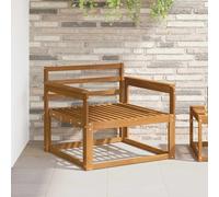 Holekex Sofá central para exteriores de madera de acacia maciza, resistente a la intemperie, con respaldo de listones, altura del asiento 37 cm, flexible como pieza de cofre u otomana para balcón y
