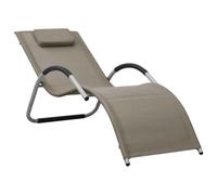 Holekex Tumbona textilene gris topo y gris, silla de jardín de aluminio ajustable plegable con reposabrazos y reposacabezas acolchado, resistente a la intemperie para balcón, terraza, piscina y playa
