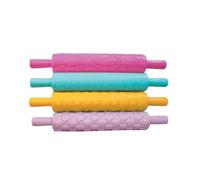 Holibanna 4 Piezas Rodillo Grabado Portátil de Plástico para Fondant y Pasta de Azúcar, Herramienta para Decorar Pasteles, Adecuado para Repostería DIY y Manualidades