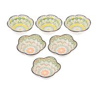 Holibanna 6 Platos de Cerámica para Condimentos Estilo Bohemio en Color Verde, Juego de Aperitivos Pequeños y Saludables para Cenas Reutilizable