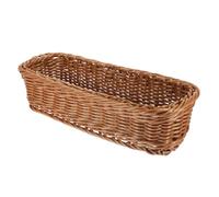 Holibanna Cesta Tejida De Mimbre De Imitación Para Cubiertos Organizador De Cocina Y Mesa Almacenaje De Artículos Diversos 11.81X4.33X2.75In