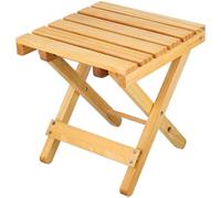 Holibanna Mesa Auxiliar Plegable Amarilla de Madera Cuadrada para Exterior