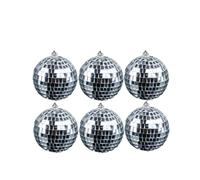 HOLIDYOYO 6piezas Bola De Espejos Reflectante De Bola De Discoteca De Espejos Plateada Para Colgar Decoraciones De Fiesta Para Festivales De Música Fiestas De Baile De Discoteca