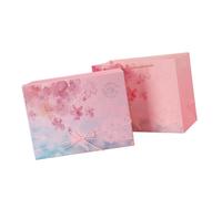 HOLIDYOYO Caja de Obsequio Rosa Sakura para San Valentín Set de 2 Piezas Caja Bolsa 25X18X8 CM Papel Ecológico para Bodas Cumpleaños y Festividades Estuche Decorativo para Dulces y