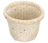 HOLIDYOYO Cestas de basura tejidas, cubo, cesto de basura de mimbre, almacenamiento reutilizable para home y estudio room