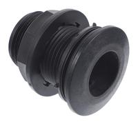 HOLIDYOYO Conector para mamparo de 1 pulgada, conector tanque de agua roscado para estanques y barriles de lluvia, plástico negro, fácil montaje, redondo